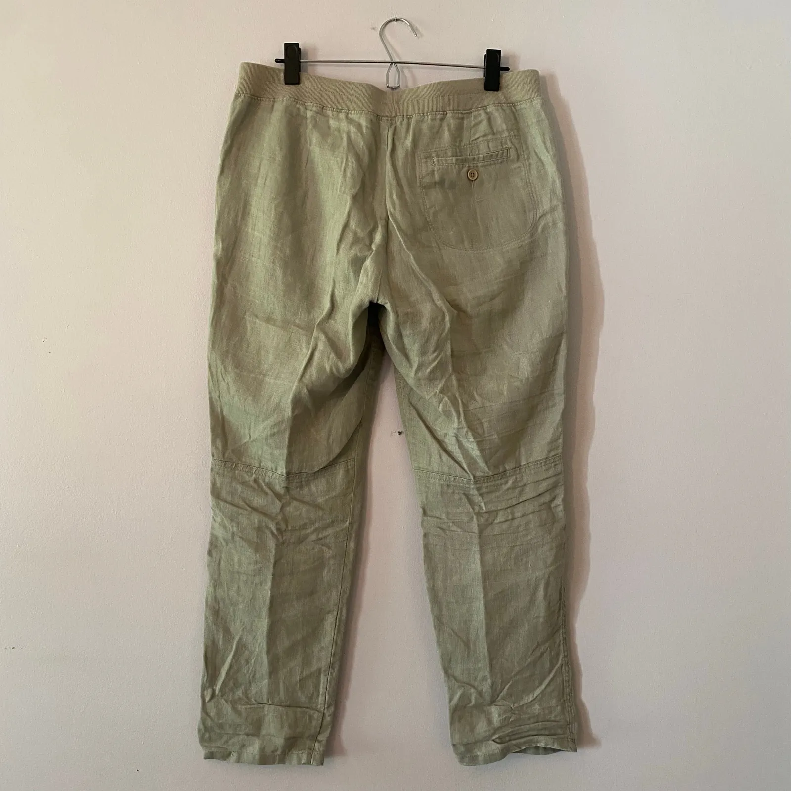 Standard James Perse Gray Tan Lounge Pants 100% Linen Straight Leg size 3/ Large - Image 6