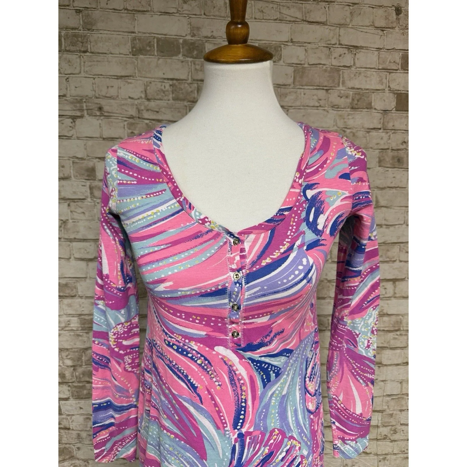 Lilly Pulitzer XS Pink Oh My Guava Sorella Pima Cotton Top Resort Vacation - Image 2