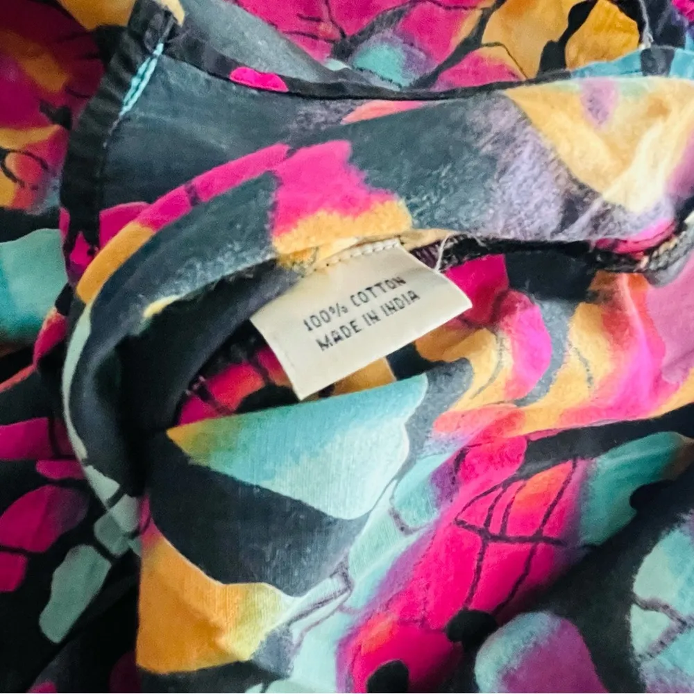 Long sleeve tie dye kiki sol rainbow floral long sleeve dress tropical beach m Pink Size M - Image 5