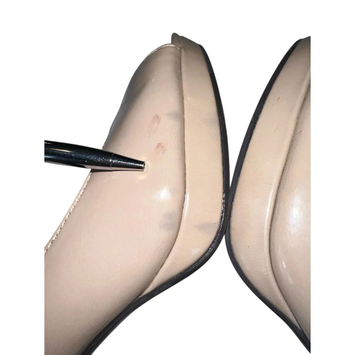Bandolino Nude Patent Peep Toe Platform Pumps Heels Size 6.5 Womens - Image 10