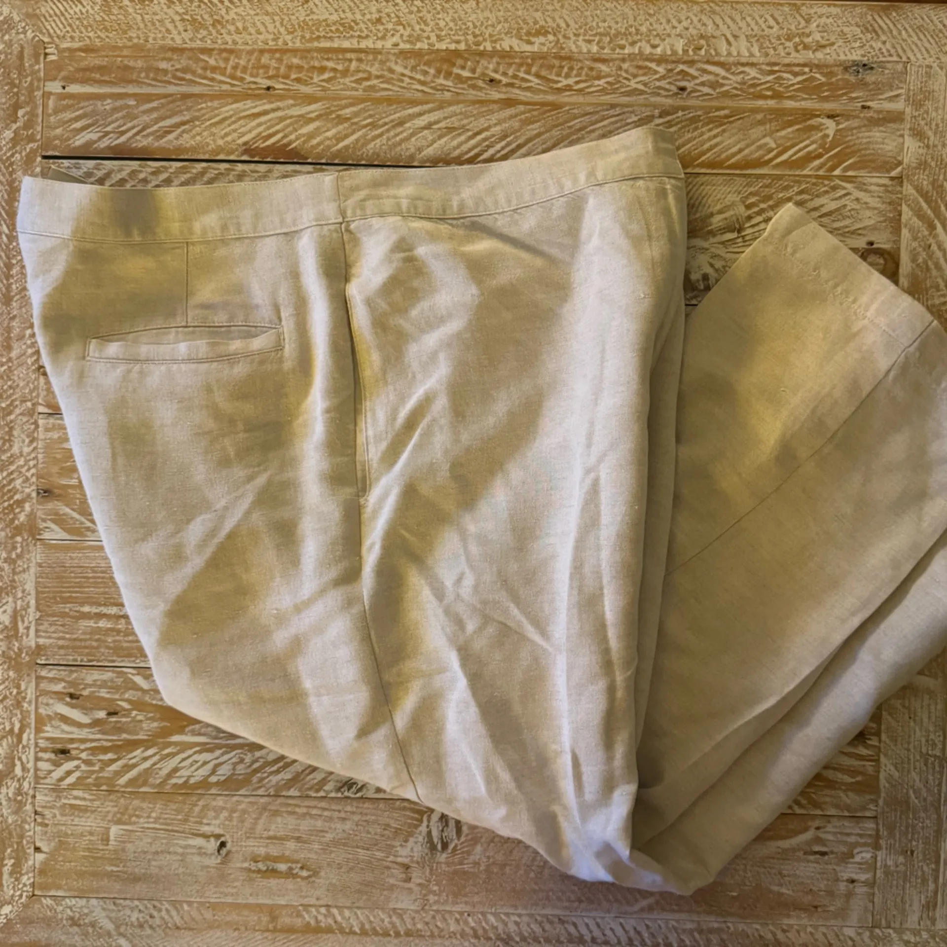 👒Jones New York Sport Women’s Tan Linen Blend Capri Pants Summer Vacation👒 ~12 - Image 7