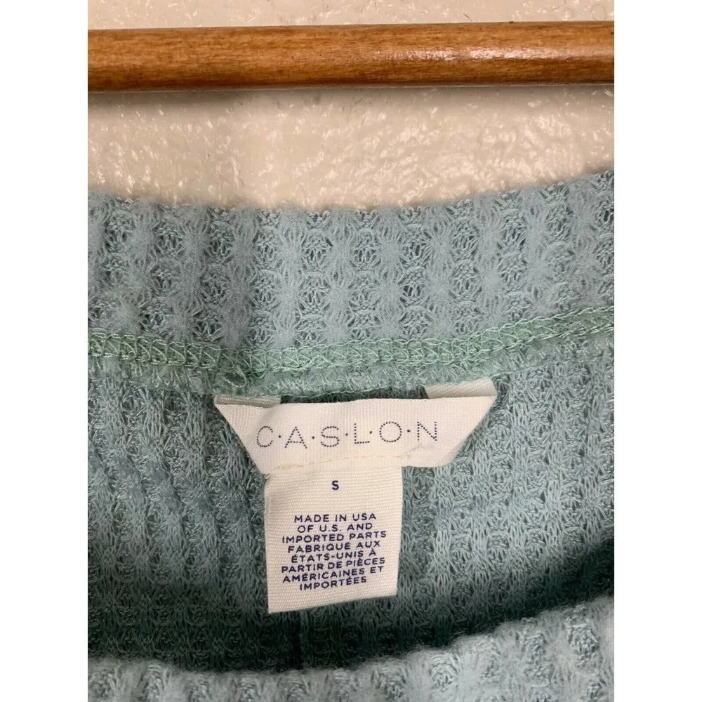 CASLON Small Dolman Sleeve Waffle Knit Thermal Top Blue Mineral New - Image 3