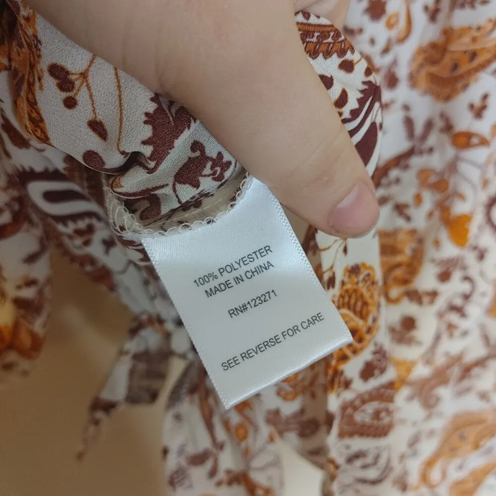 Stella Tweed Size Medium M Blouse Paisley Sheer Light Weight Top Boho - Image 9