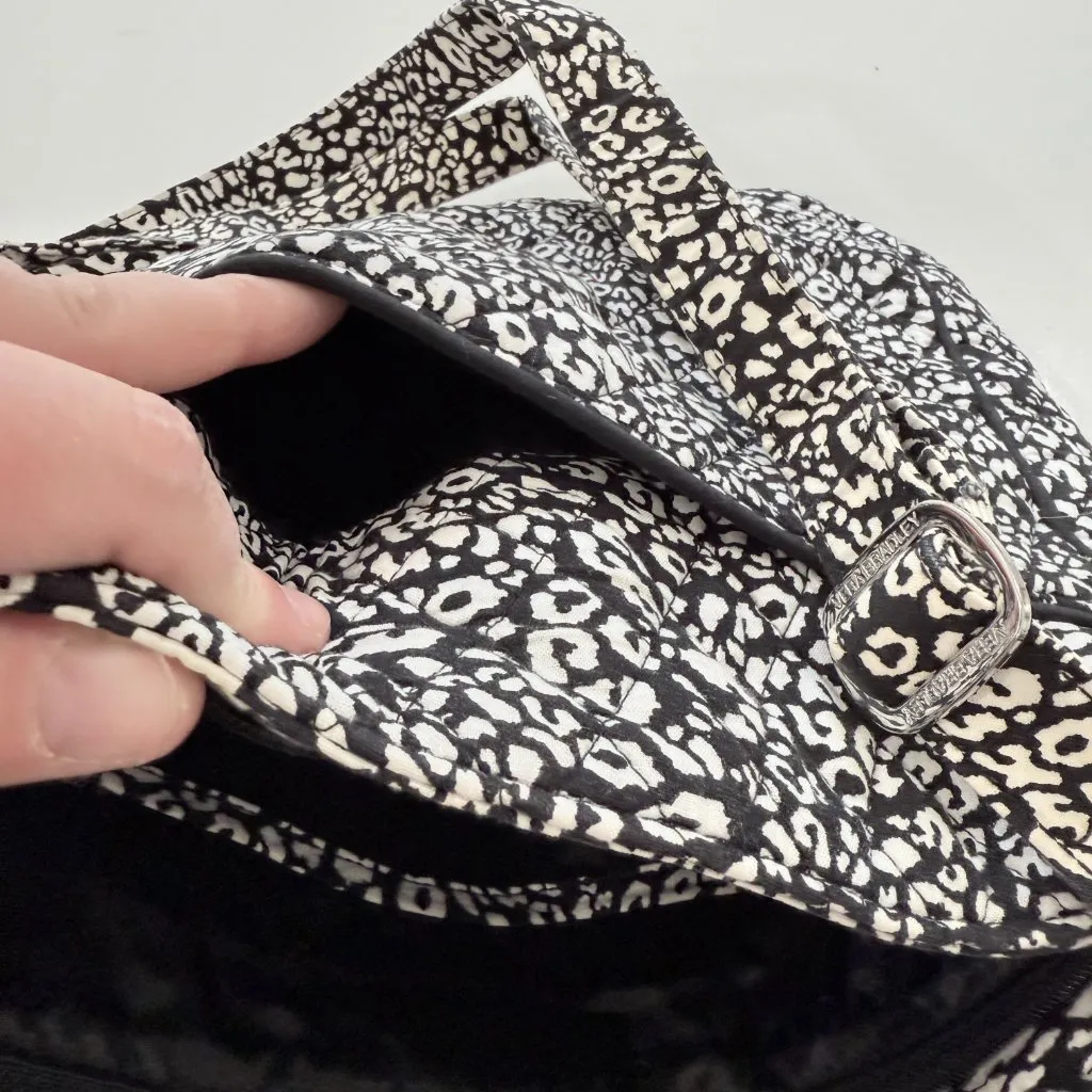 Vera Bradley Black and White Camocat Pattern Crossbody Purse Retired - Image 7