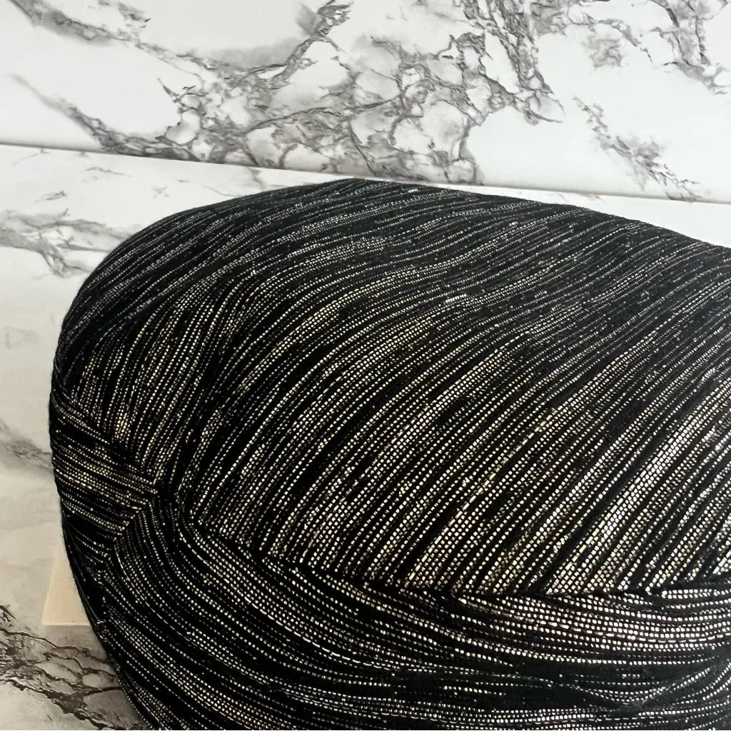 NEW Isabel Marant Cap Metallic Black Silver Newsboy OS Streetwear Chic Sparkly - Image 9