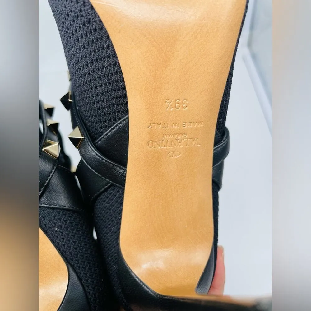 Valentino Garavani Black leather Rockstud Sock Ankle booties EU 39.5 - Image 15