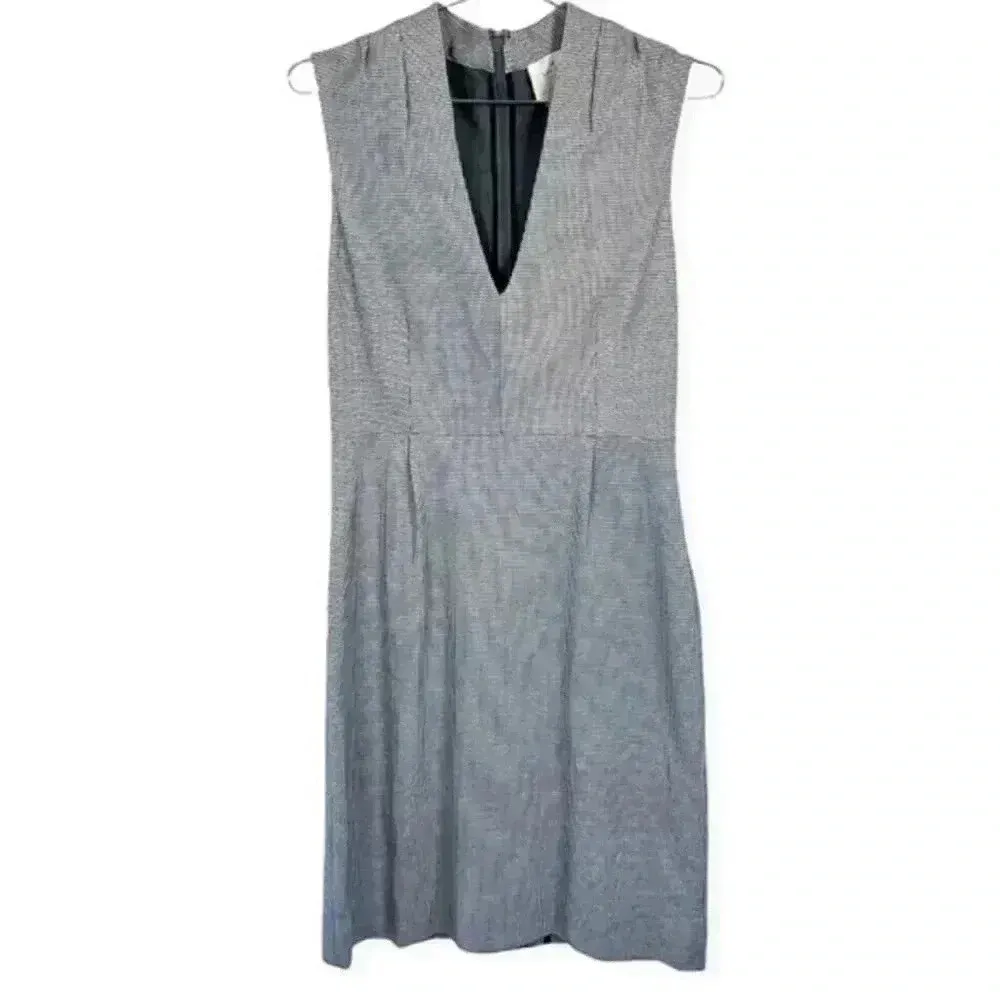 Kate Spade Black And White‎ Gingham Print Deep V Sleeveless Sheath Dress - Image 2