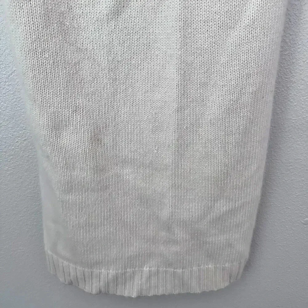 LAUREN RALPH | Sweater Cream ivory Cardigan Longline Knit Wool Angora | Medium Tan - Image 4