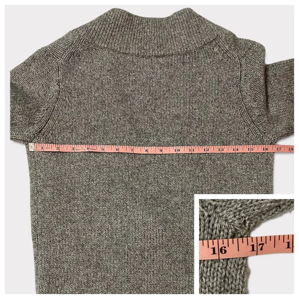 3.1 Phillip Lim Cashmere Deep V Neck Sweater Tunic - Gray - Small - Image 4