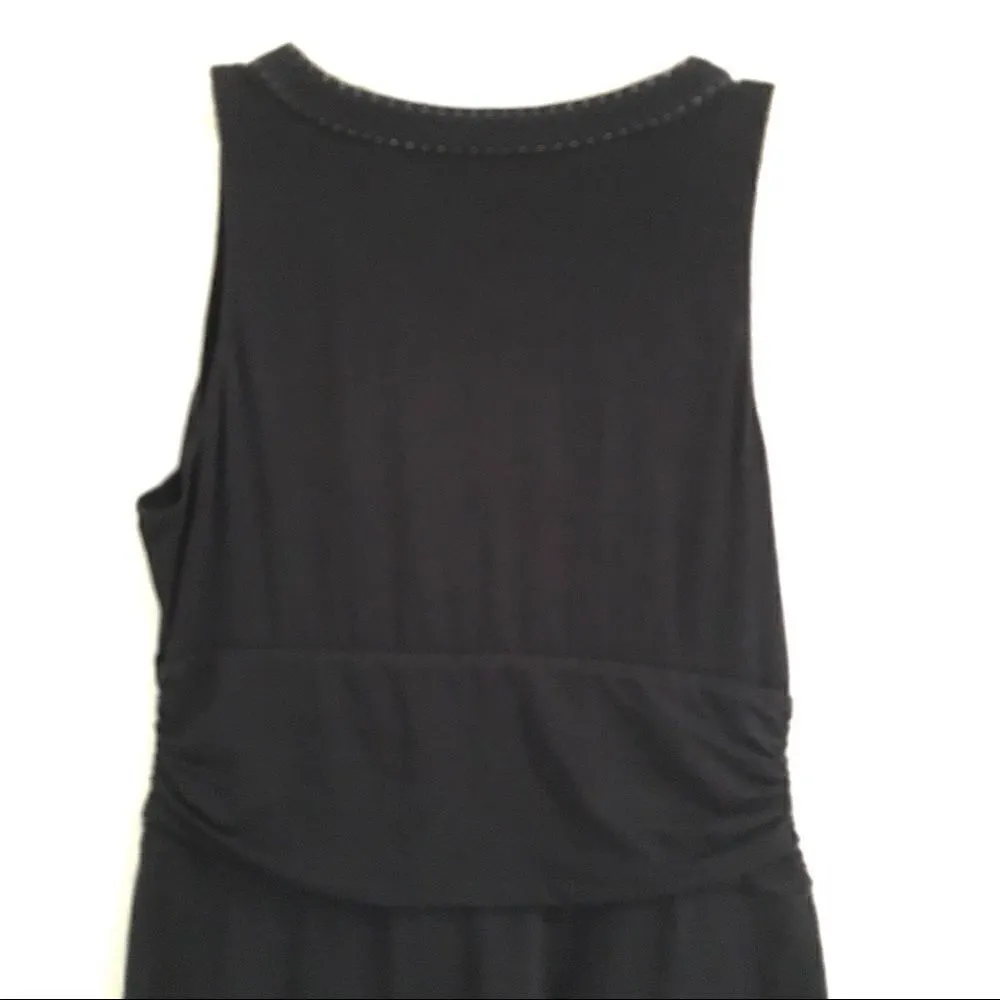 Athleta black sleeveless ruched exercise draped mini dress M - Image 4