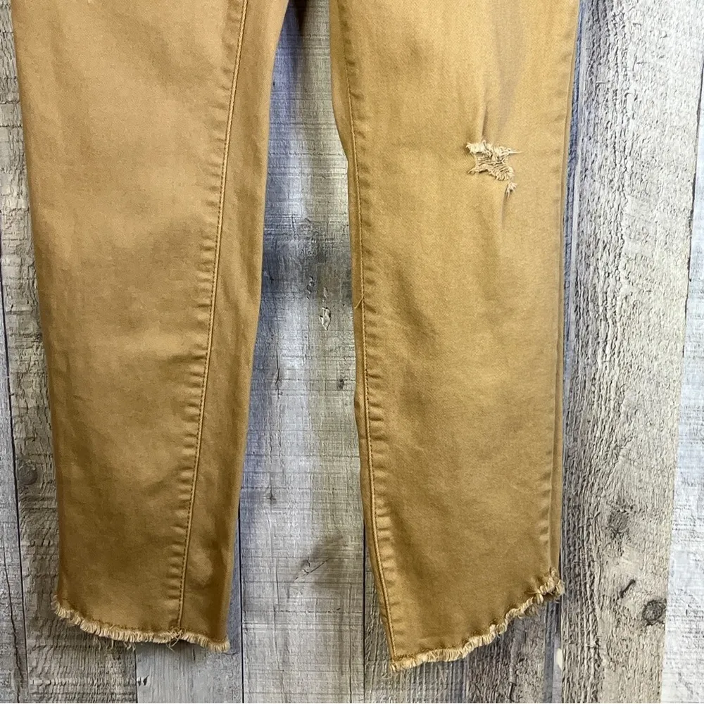 Royalty For Me Mid Rise Size 6 Dark Tan Colored Denim Straight Leg 5 Poc… - Image 4