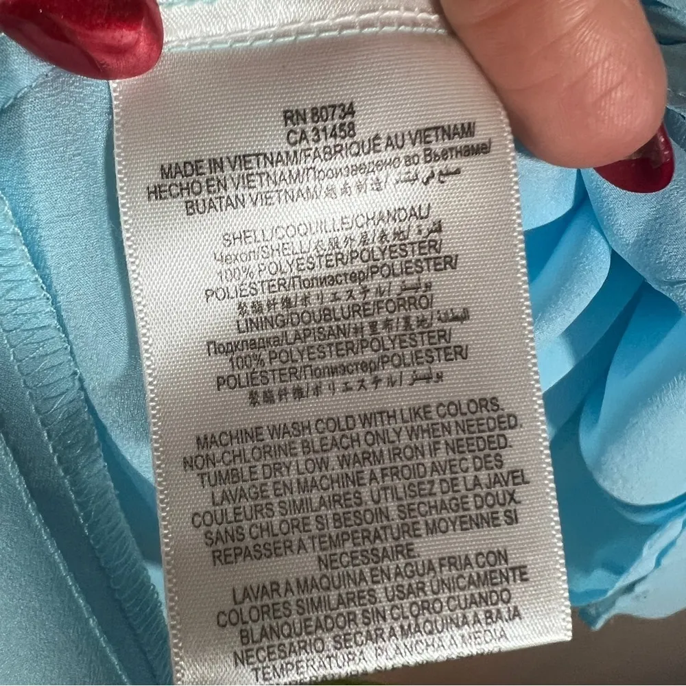 BCBG light blue pleated trapeze aline mini dress - Image 9