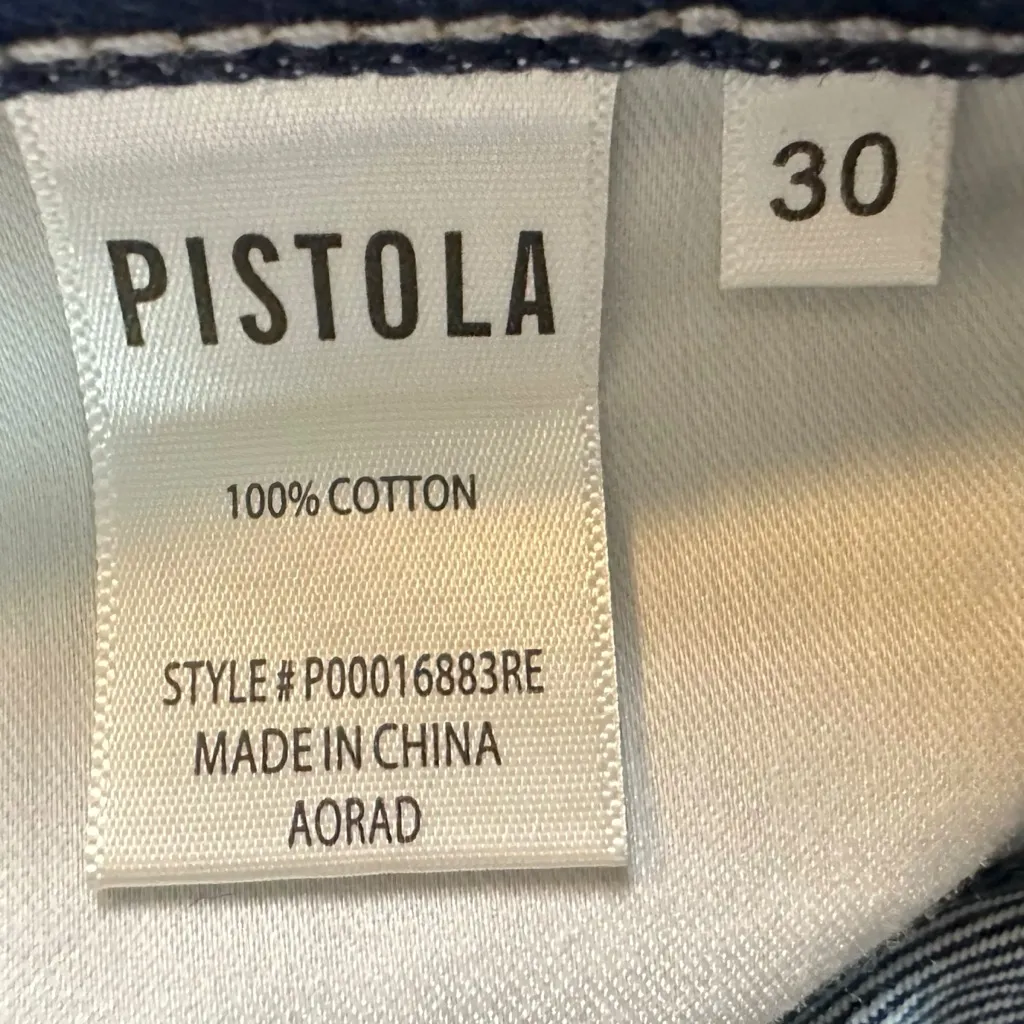 Pistola Charlie High Rise Classic Straight Ankle Aurora Distressed Size 30 NWT - Image 6