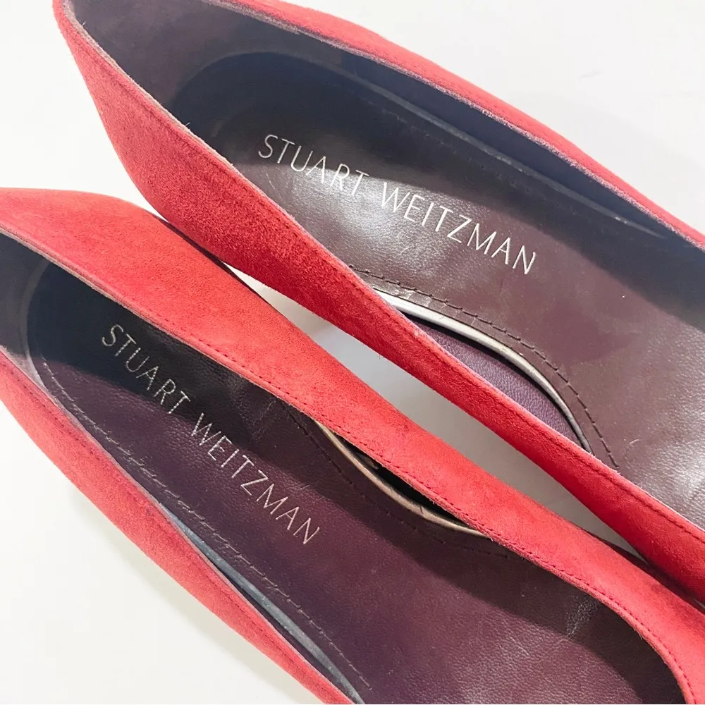 Stuart Weitzman suede red heels - Image 3