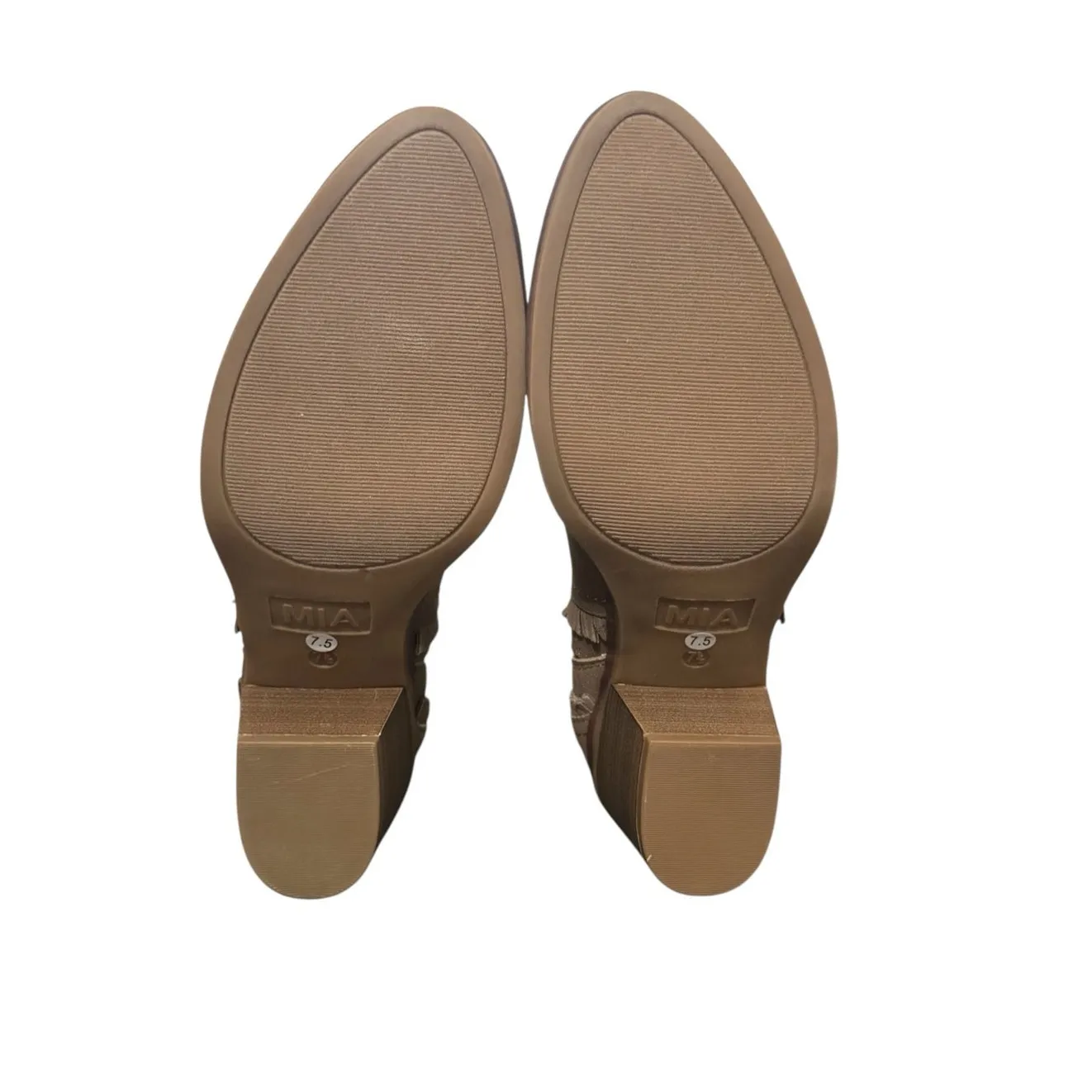 New! MIA Carrol Ruffle Western Boho Heel Ankle Fringe Bootie - Size 7.5 - Image 6