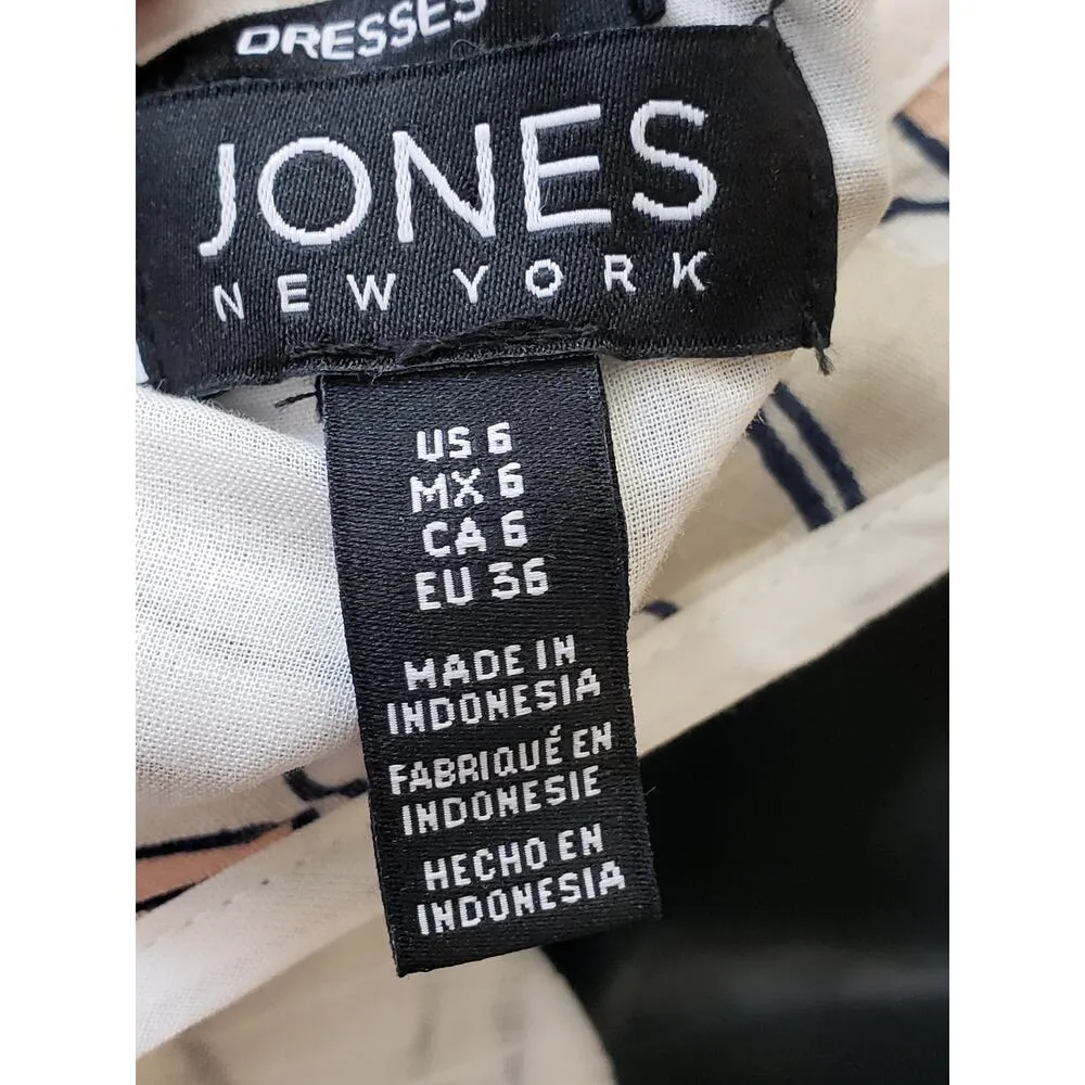 Jones New York Maxi Dress Linen 6 Ivory Floral Handkerchief Back Zip Square Neck - Image 2