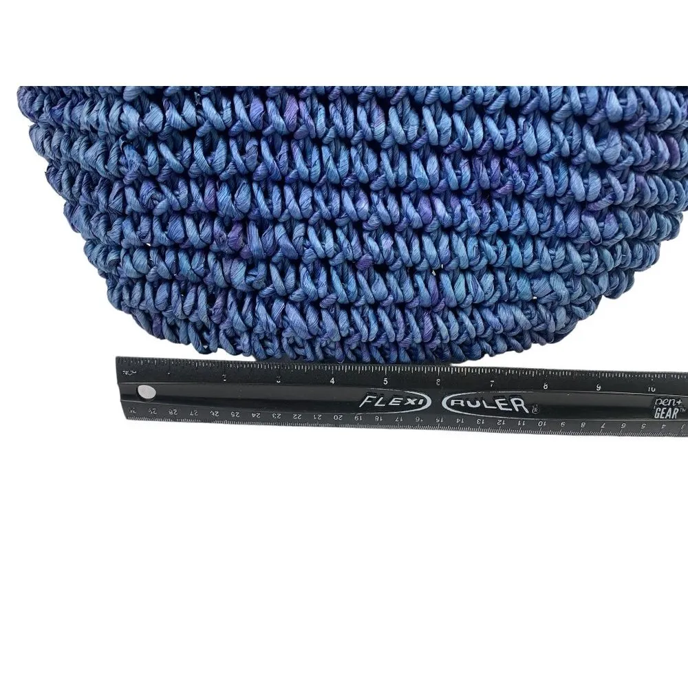 Women's Blue Wicker Handbag - Image 6