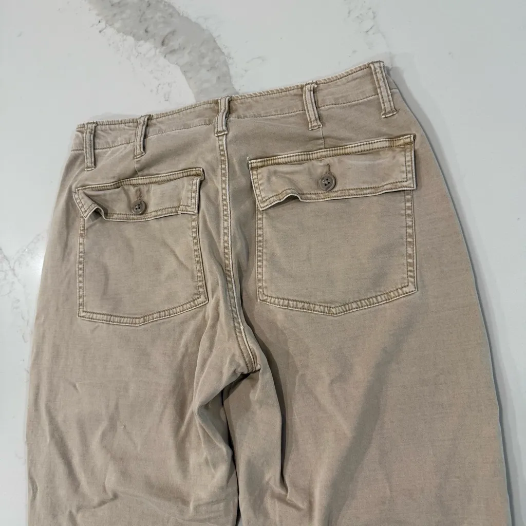 Liverpool Los Angeles Crop Utility Cargo Capri Khaki Pants Womens 8P Cinched Leg - Image 7