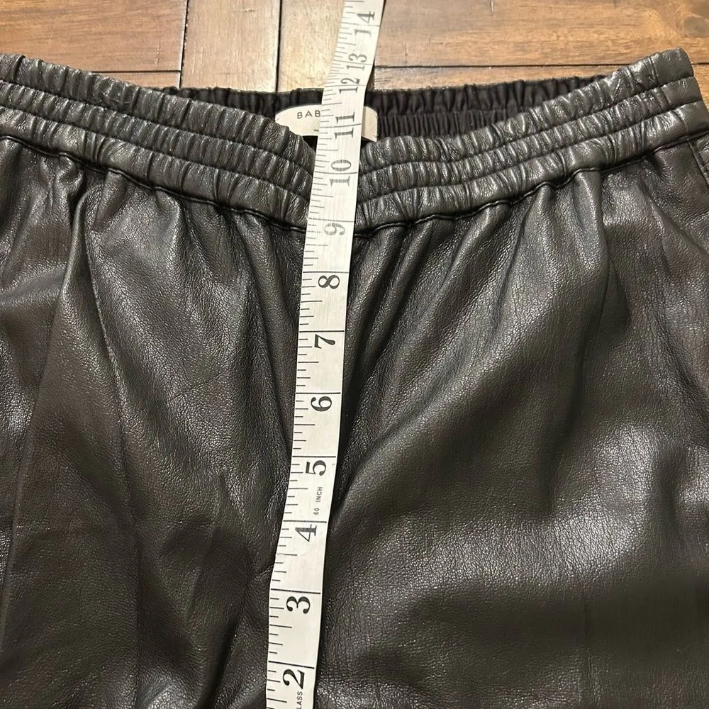 Aritzia Babaton Black High Rise Faux Leather Wide Leg Pants Size 2 - Image 5