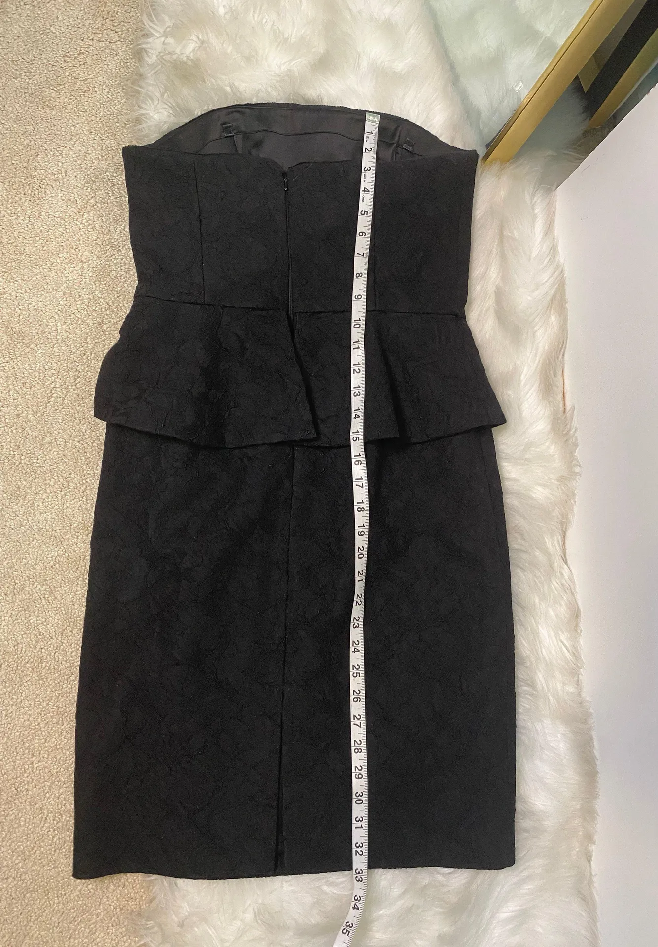 WHBM Strapless Lace Peplum Dress Size 8 - Image 9