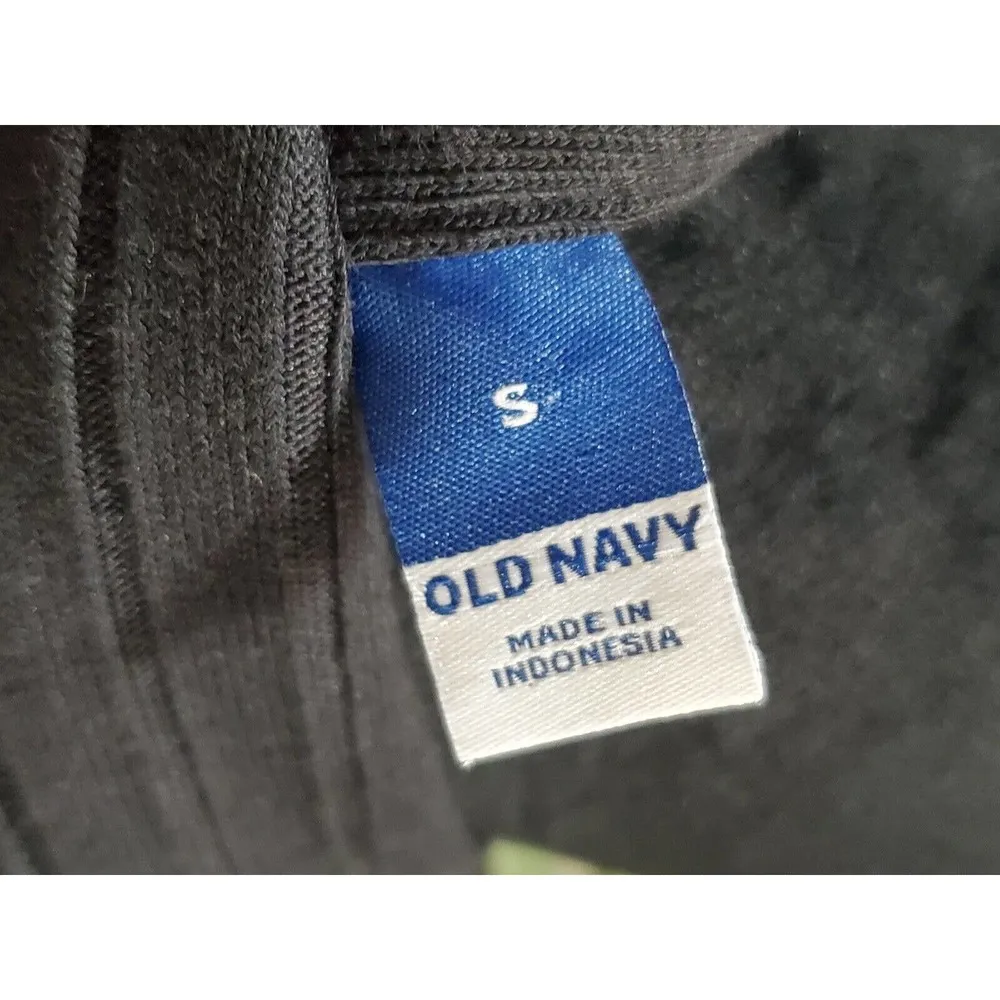 Old Navy Women's Black Cotton Collared Long Sleeve Knee Length Dress Size Small - Image 9