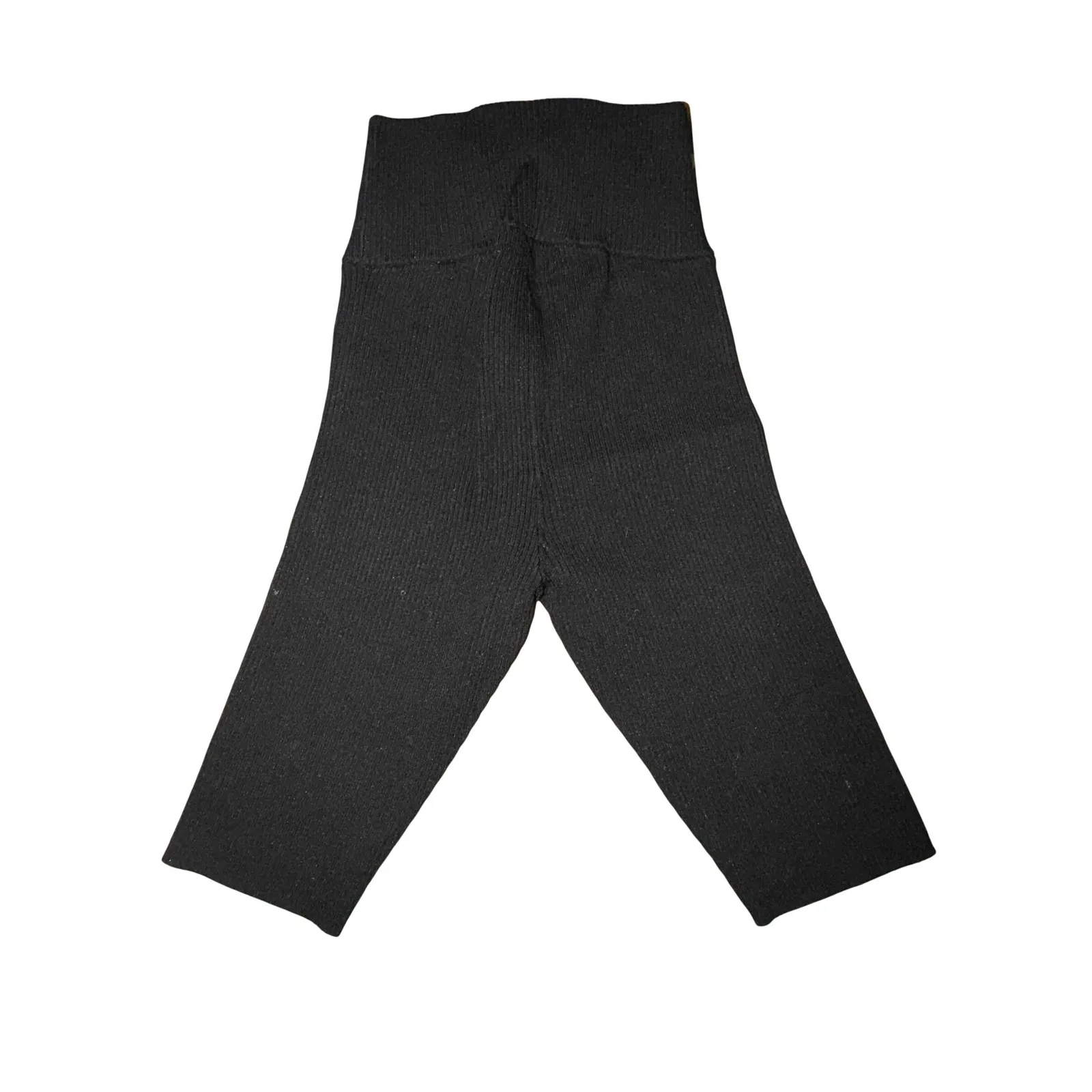 525 America Born in Brooklyn Black Ribbed Knit Cropped Pants, Size XS, NWT - Image 3