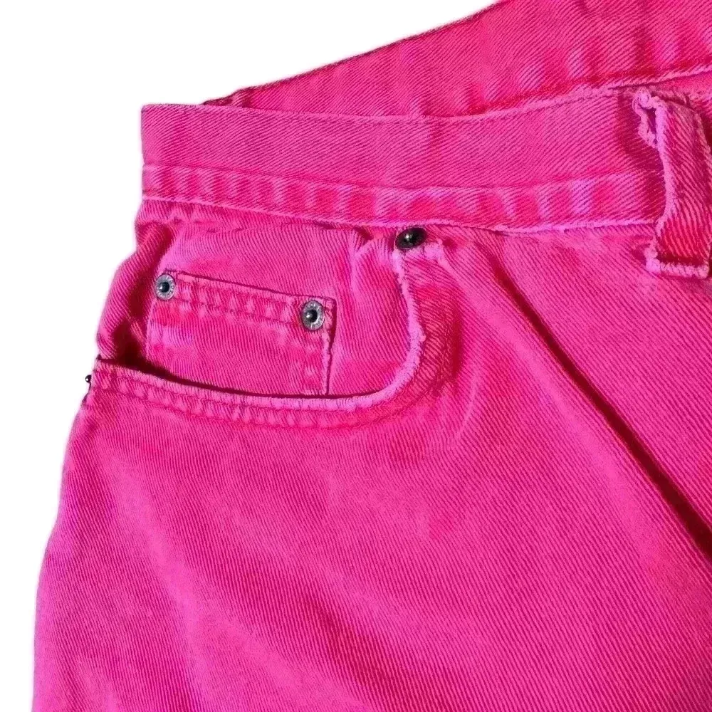 Vintage 90's Pink Faded Glory Raw Hem Cut Off Denim Shorts 24” Waist - Image 3