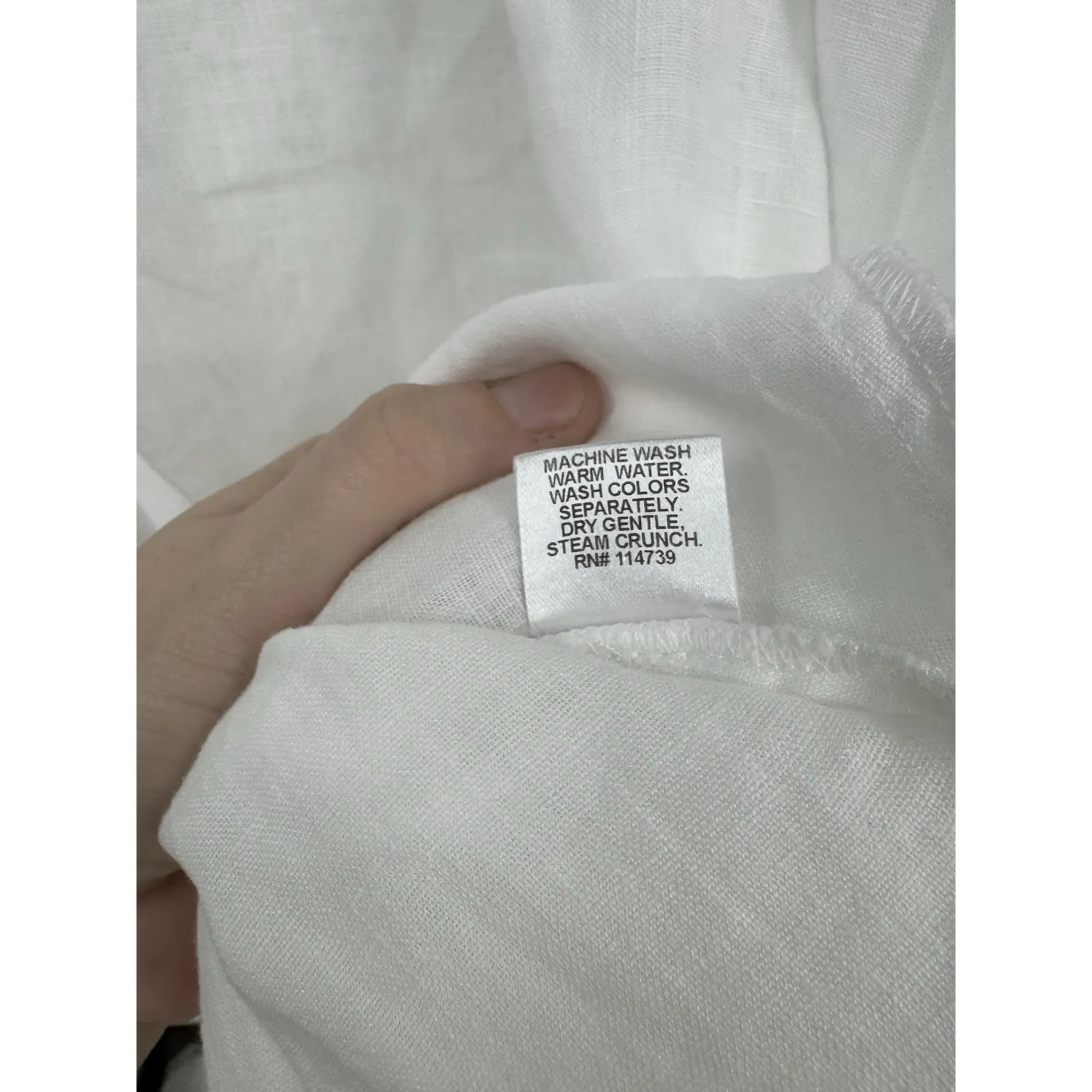 Flax 100% Linen Tunic Mini Dress Top Women Small White Lagenlook Minimalist - Image 4