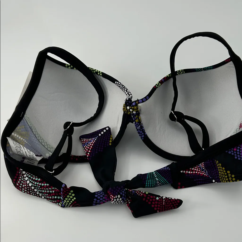 Colorful Patterned Women's One Piece Swimsuit Black Size L - Image 4