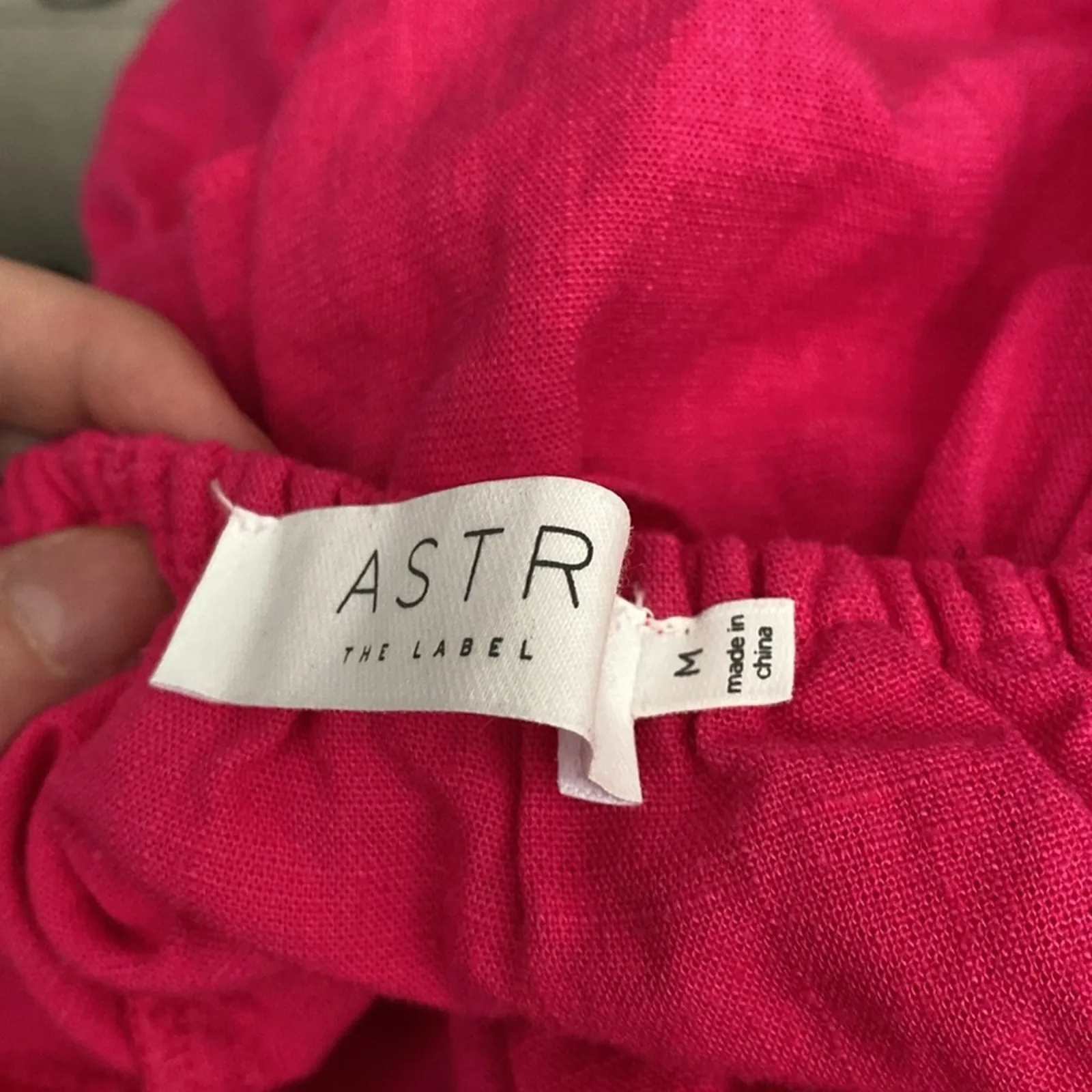 Astr Hot Pink Halter Tired Ruffle Top Size M - Image 5