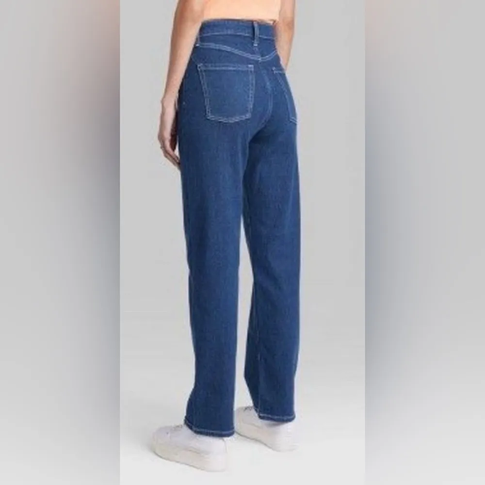 Wild fable super high rise straight button fly Classic Blue Denim Jeans - Image 2