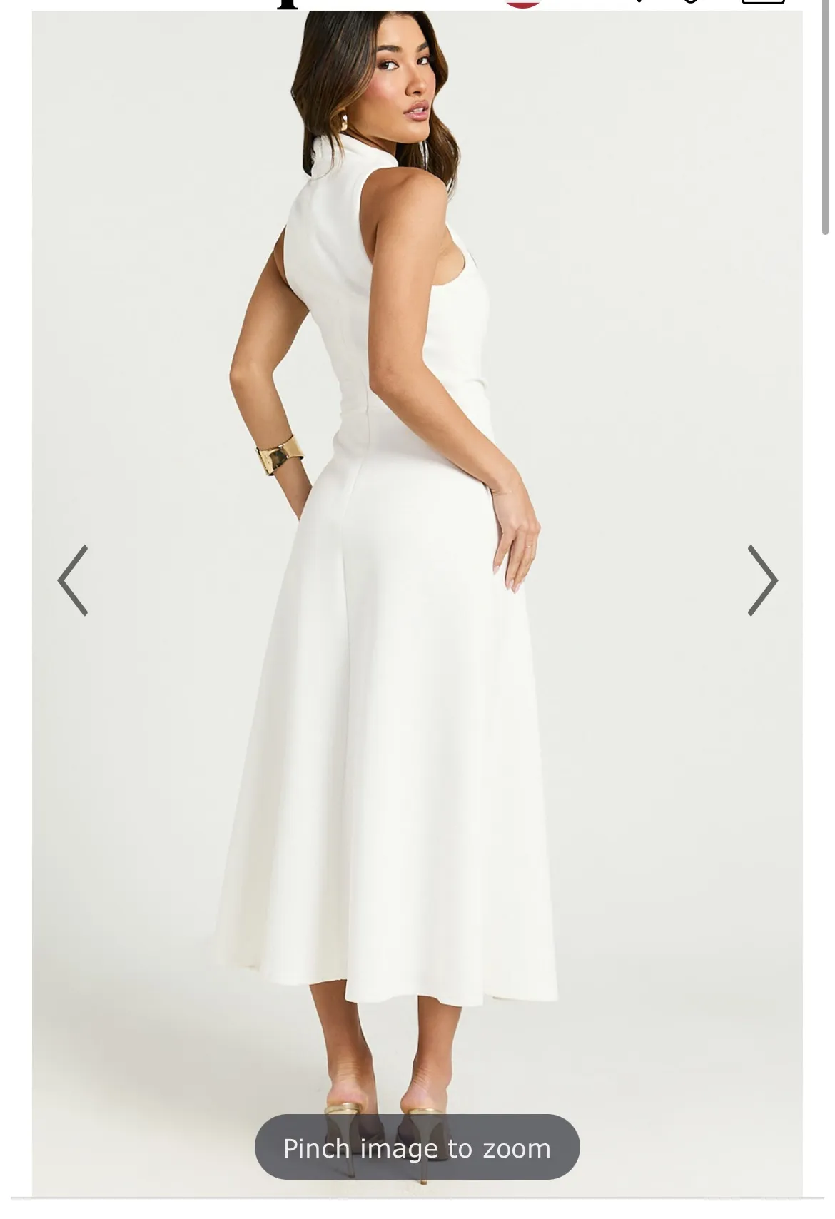 White  Midi Dress - Image 2