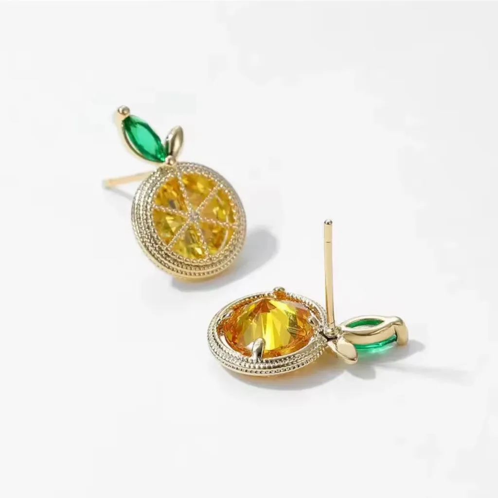 Lemon Gem Earrings Gold - Image 4