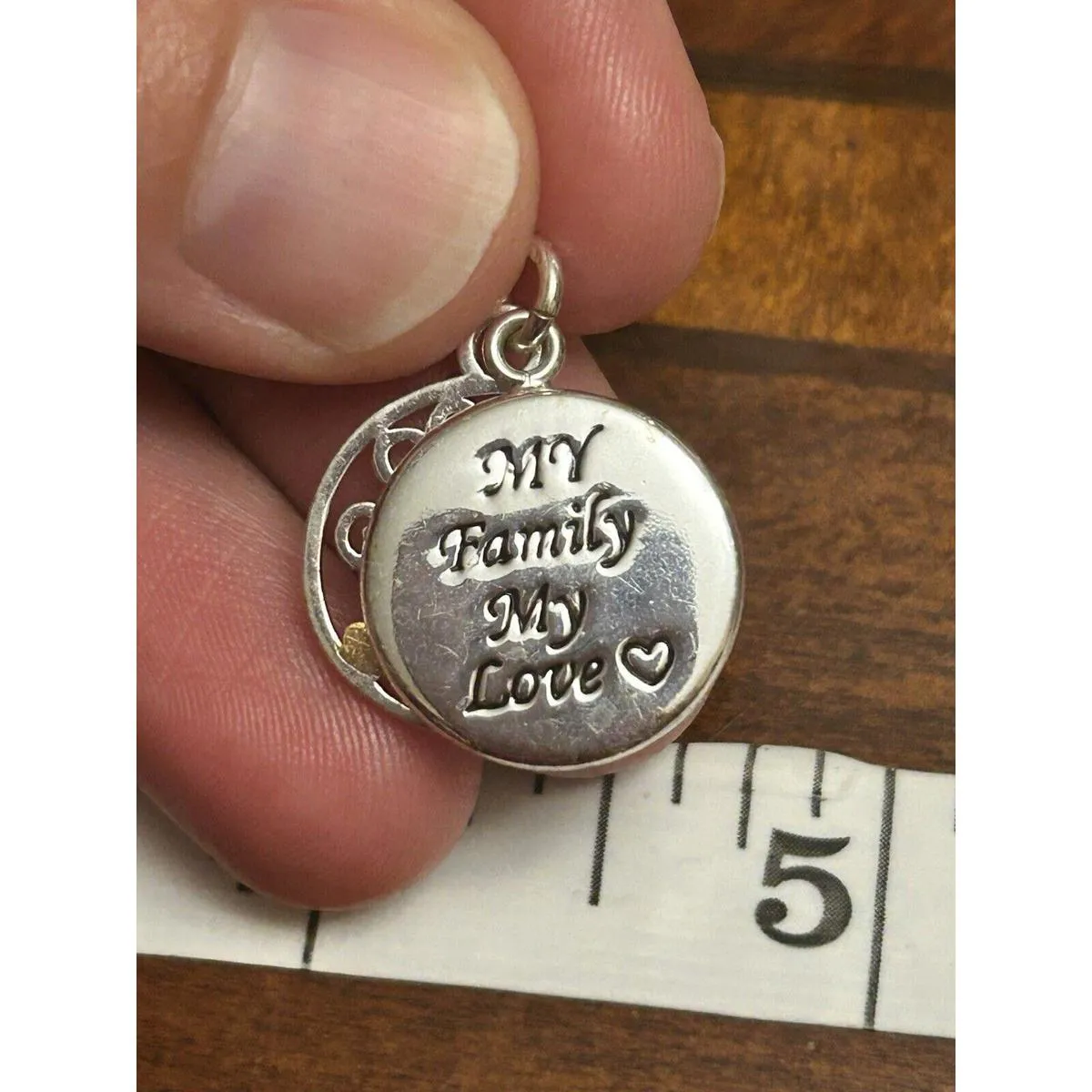 925 Sterling Silver Pendant Tree My Family My Love Lot F54 - Image 3