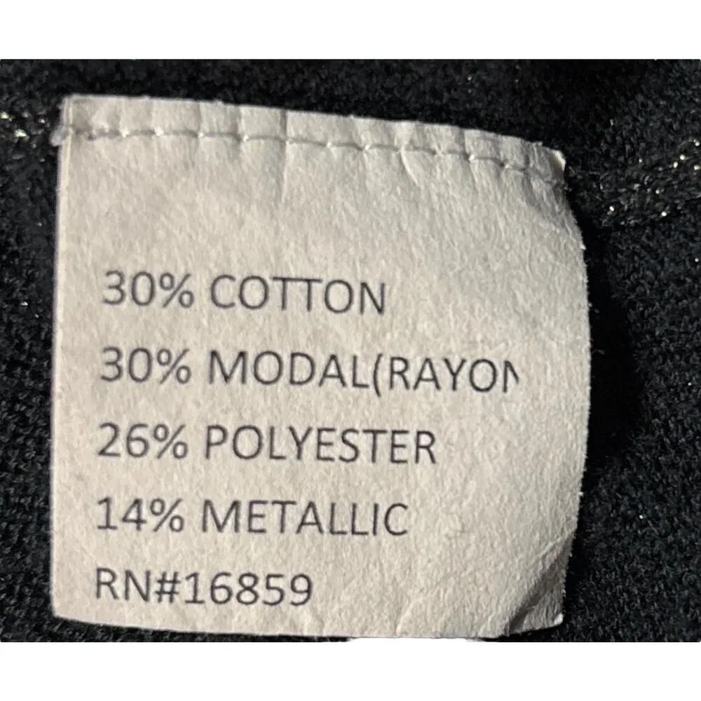 J McLaughlin Tunic Size Medium Sparkly Metallic Embroidered Black Gold Party - Image 6