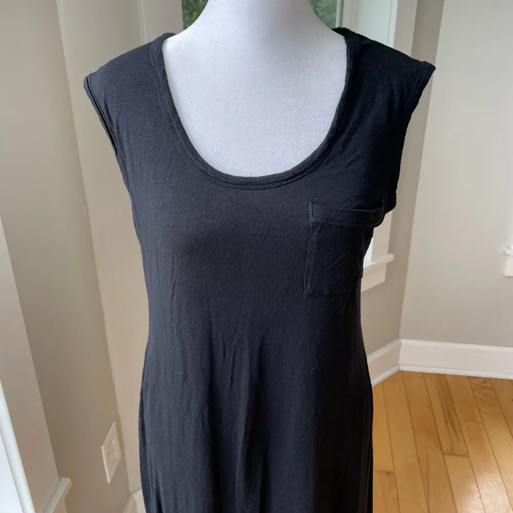 Old Navy Black Scoop Neck Loose Fit Pocket Tee Dress Size Small Tall - Image 2