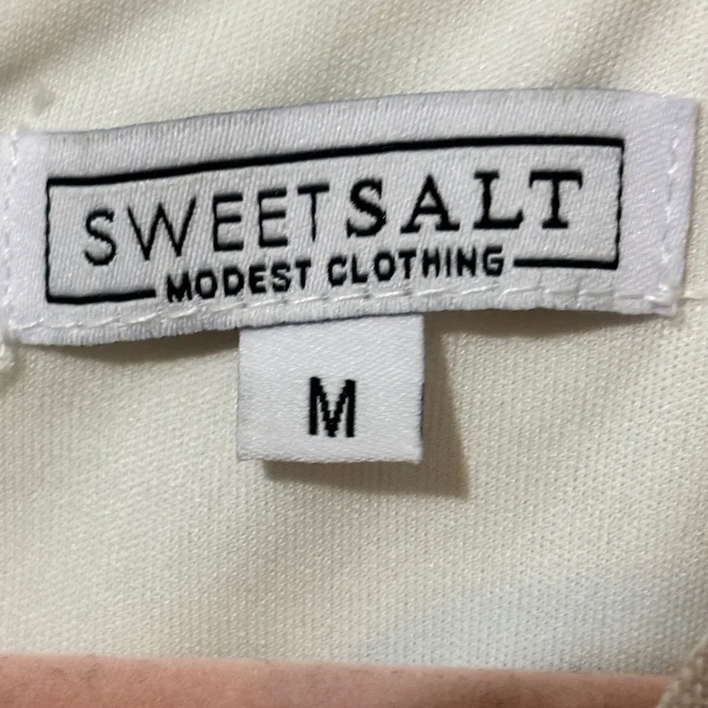 SWEETSALT MODEST CLOTHING CO MAUVE AND CREAM PLAID FAUX WRAP MIDI DRESS V NECK Pink Size M - Image 8