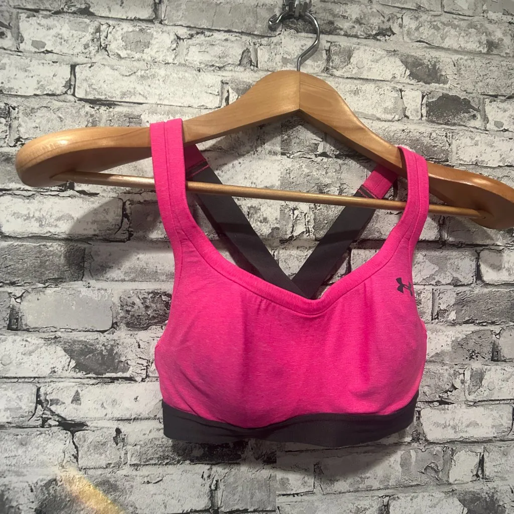 EUC Under Armour Pink Sports Bra Padded Size Small - Image 2