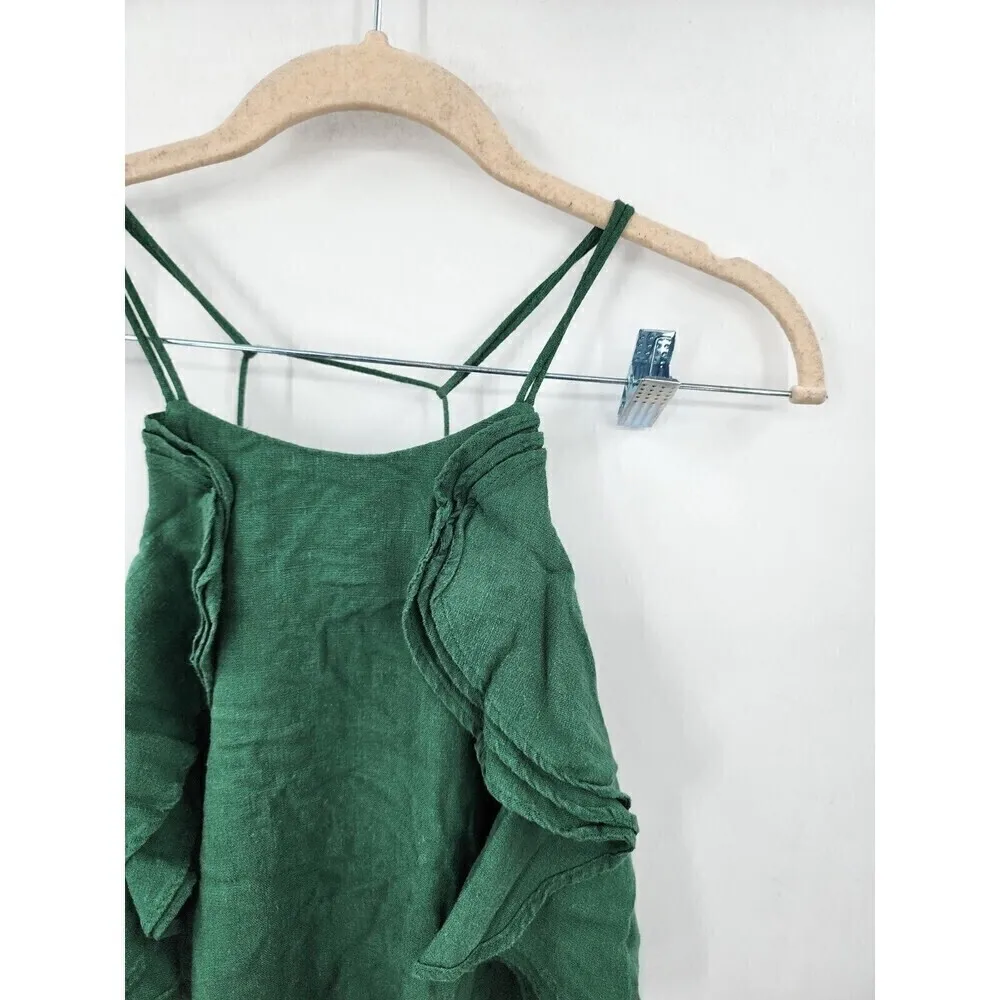 WILLOW Dress Women Medium Green Ojai Ruffle Linen‎ NEW Fairycore Witchy Soultree - Image 6