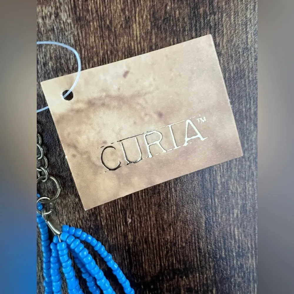 CURIA | long women’s beaded Blue - Image 3