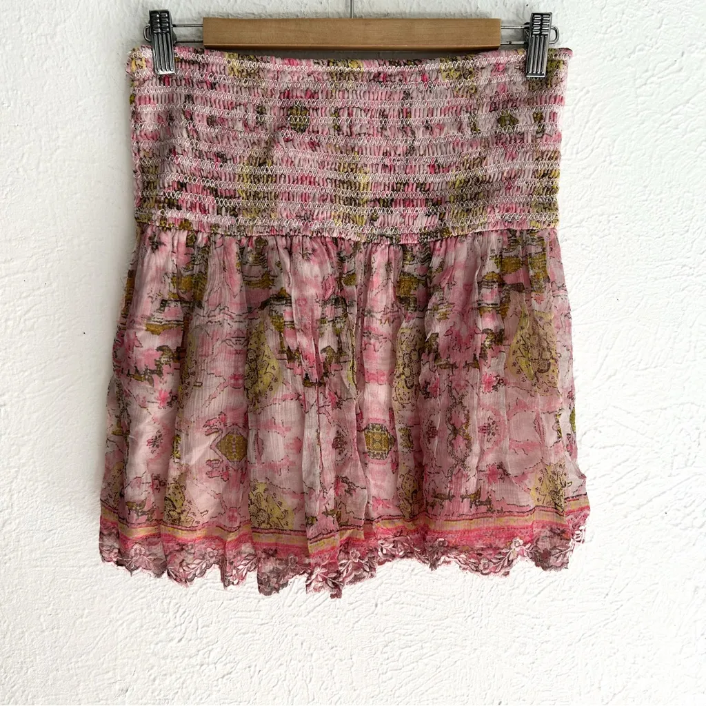 Hemant & Nandita Maya Mini Skirt in Pink & Lime Size M NWT Size M - Image 3