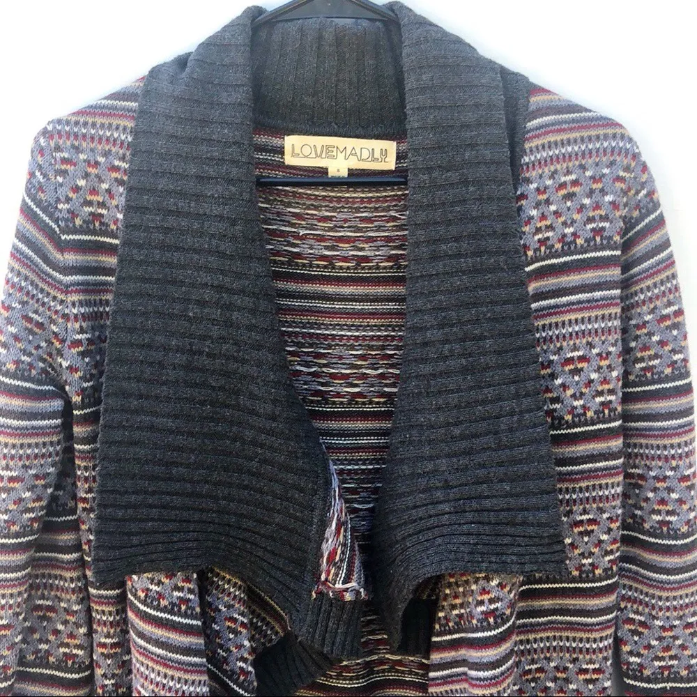 Love Madly Knit Cardigan Acrylic open Sweater - Image 4