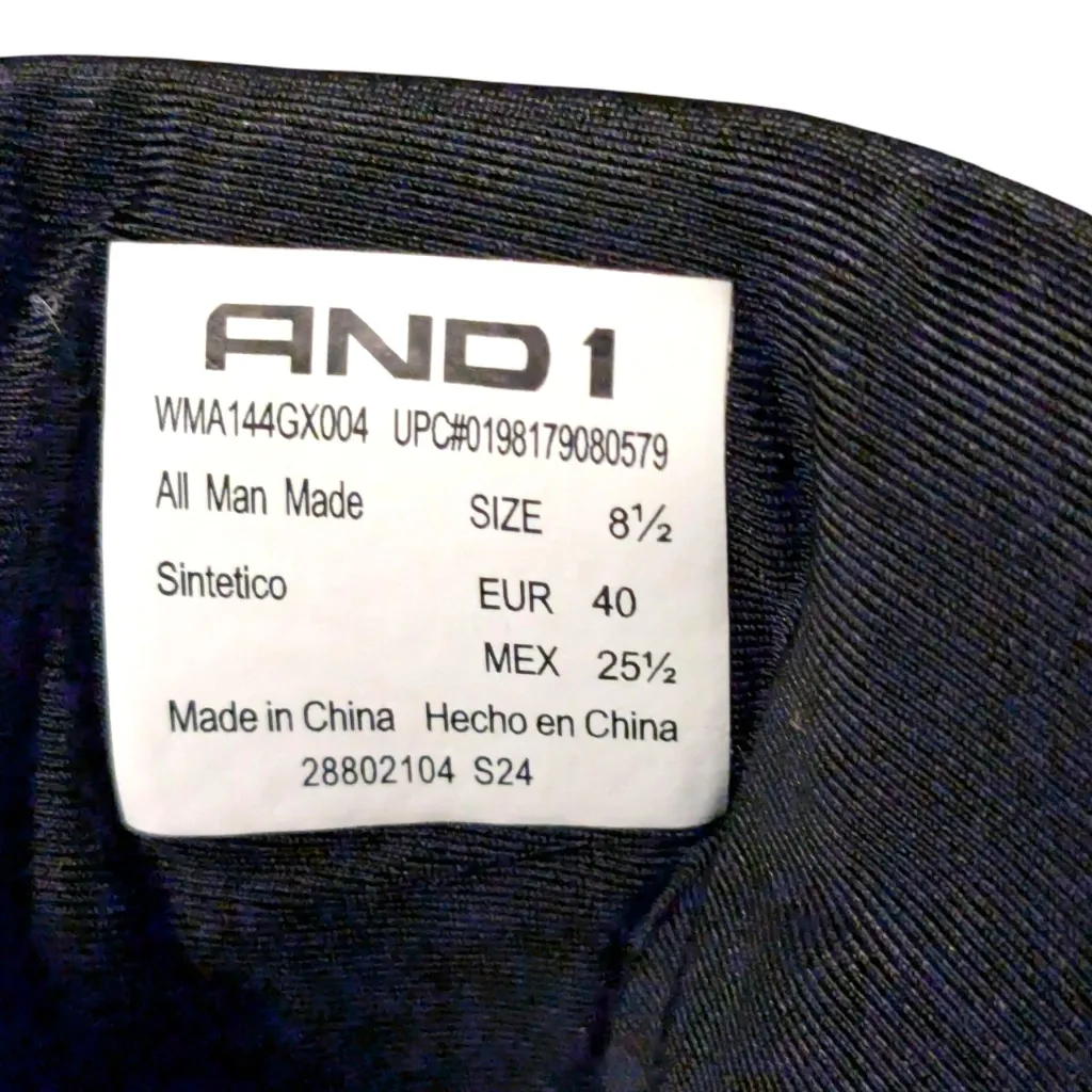 AND1 BLACK MID TOP Athletic SNEAKERS W NEON PINK & YELLOW ACCENTS US 8.5 - Image 6