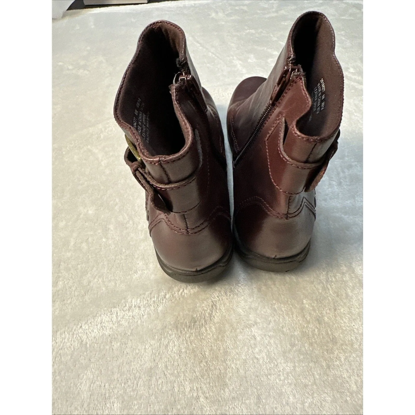 Clarks Leather  Ankle Boots Christine Club Plum Sz 8 Leather Burgundy Boots - Image 6