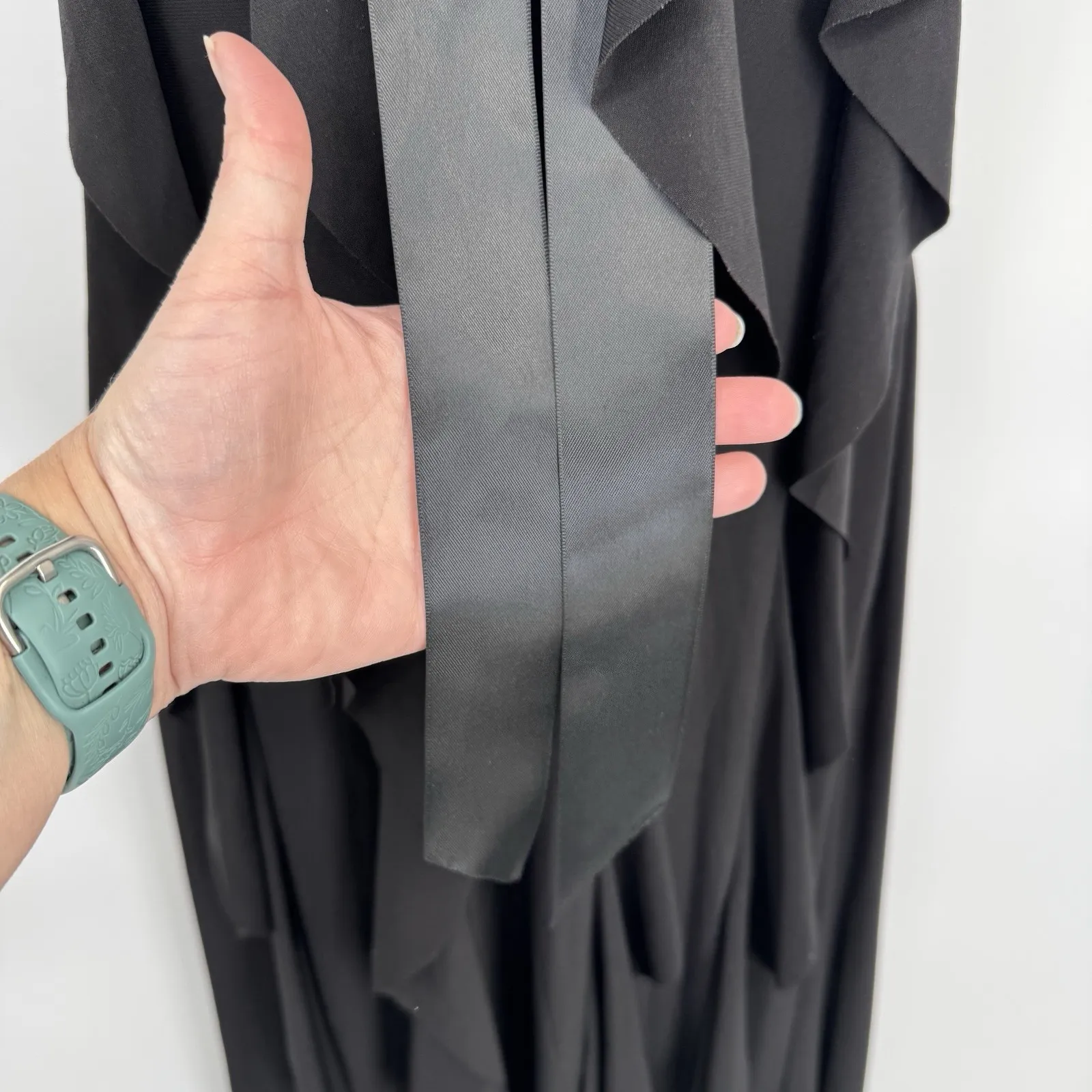 Vintage Y2K Betsy & Adam Winter Formal Dress Womens 6 Black Tiered Rhinestone - Image 8