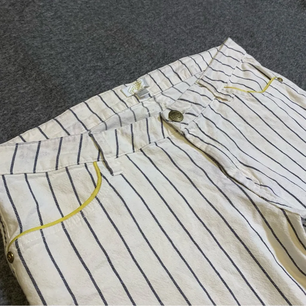 Womans White Stripped South Pole Bermuda Shorts - Image 2