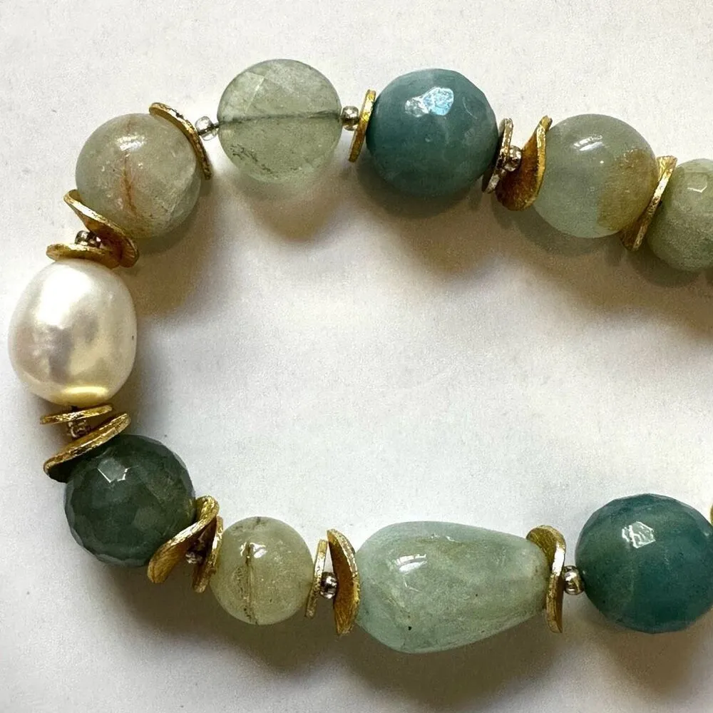 Anne Vaughan pearl aventurine gold filled bracelet Green - Image 7