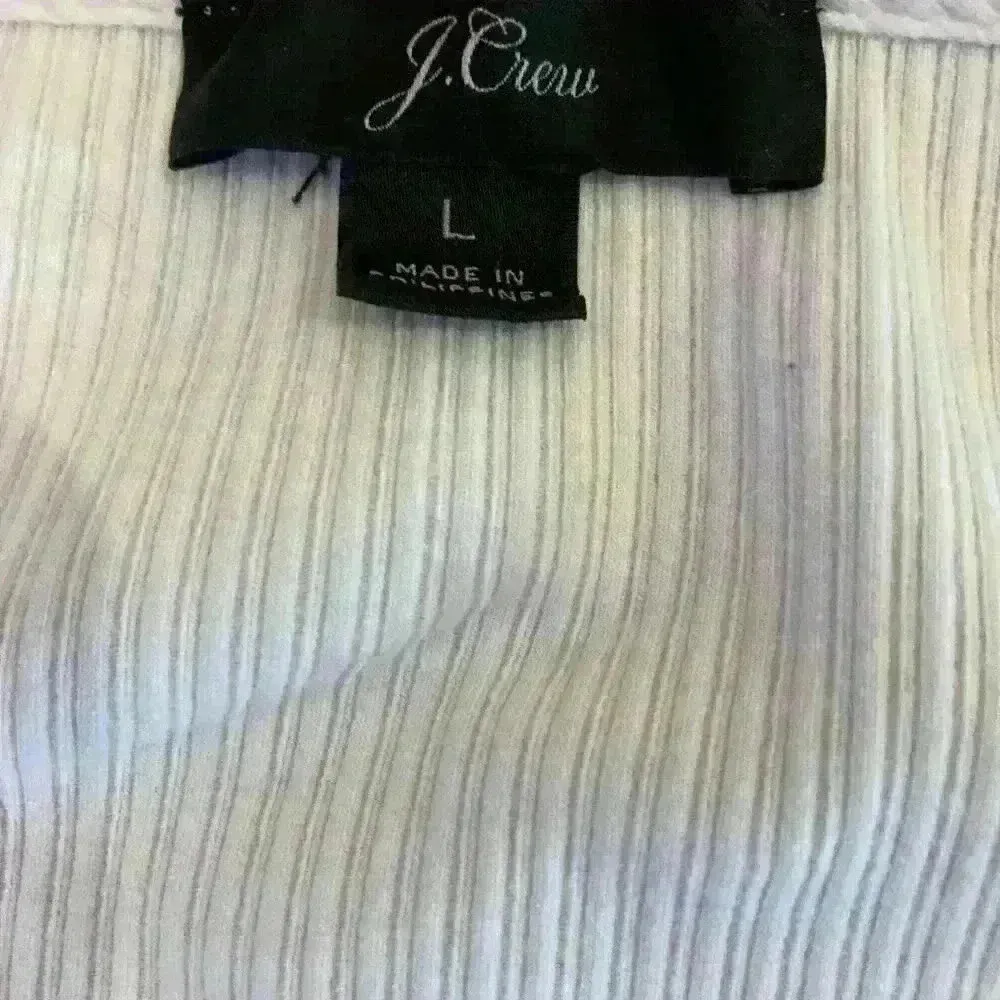 J Crew ribbed Ruffle Tank Top Fitted Stretch Feminine Style L9582 size Large - Image 3