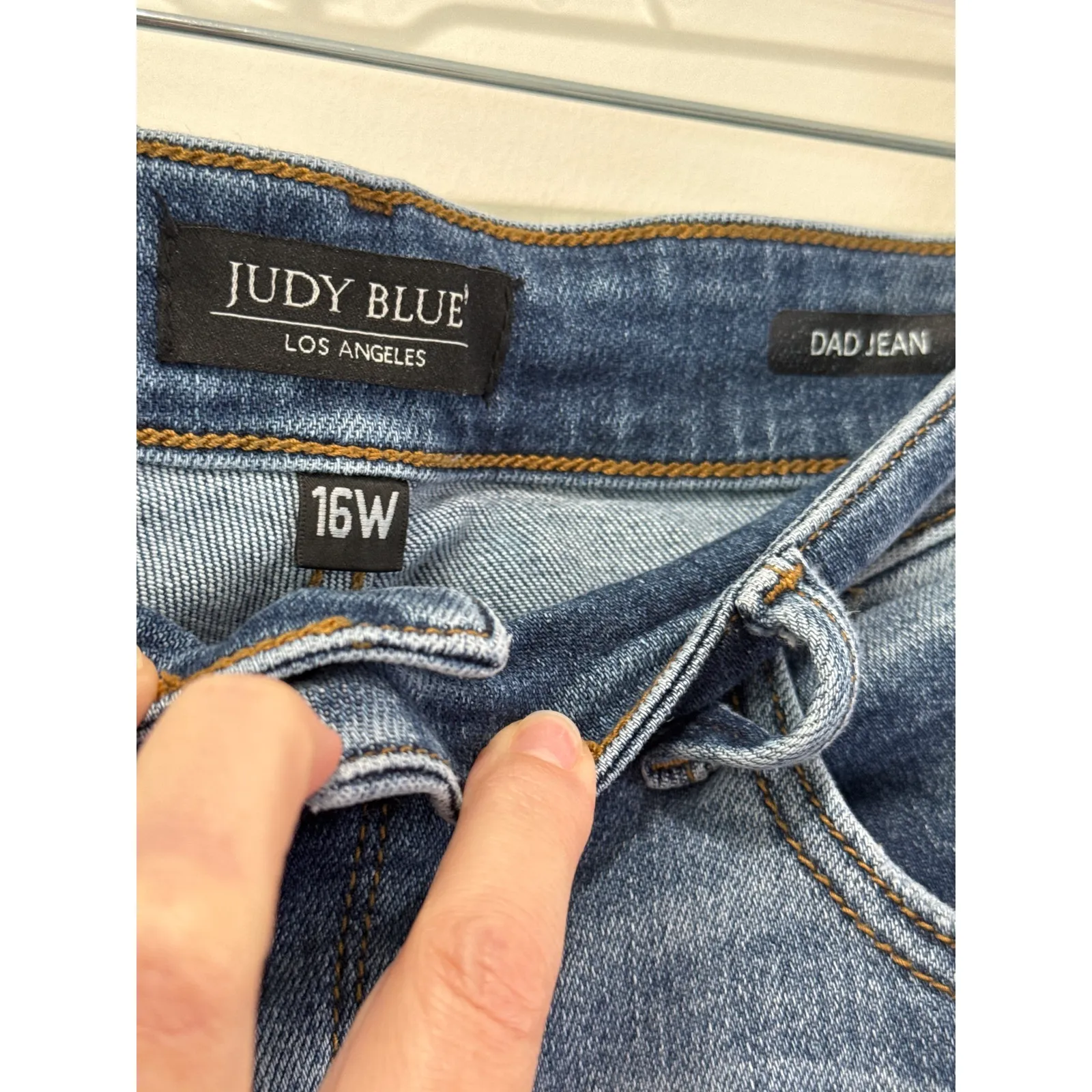 Judy Blue Parkersburg Mid Rise Dad Straight Jeans Size 16 W Stretchy Casual Boho - Image 6