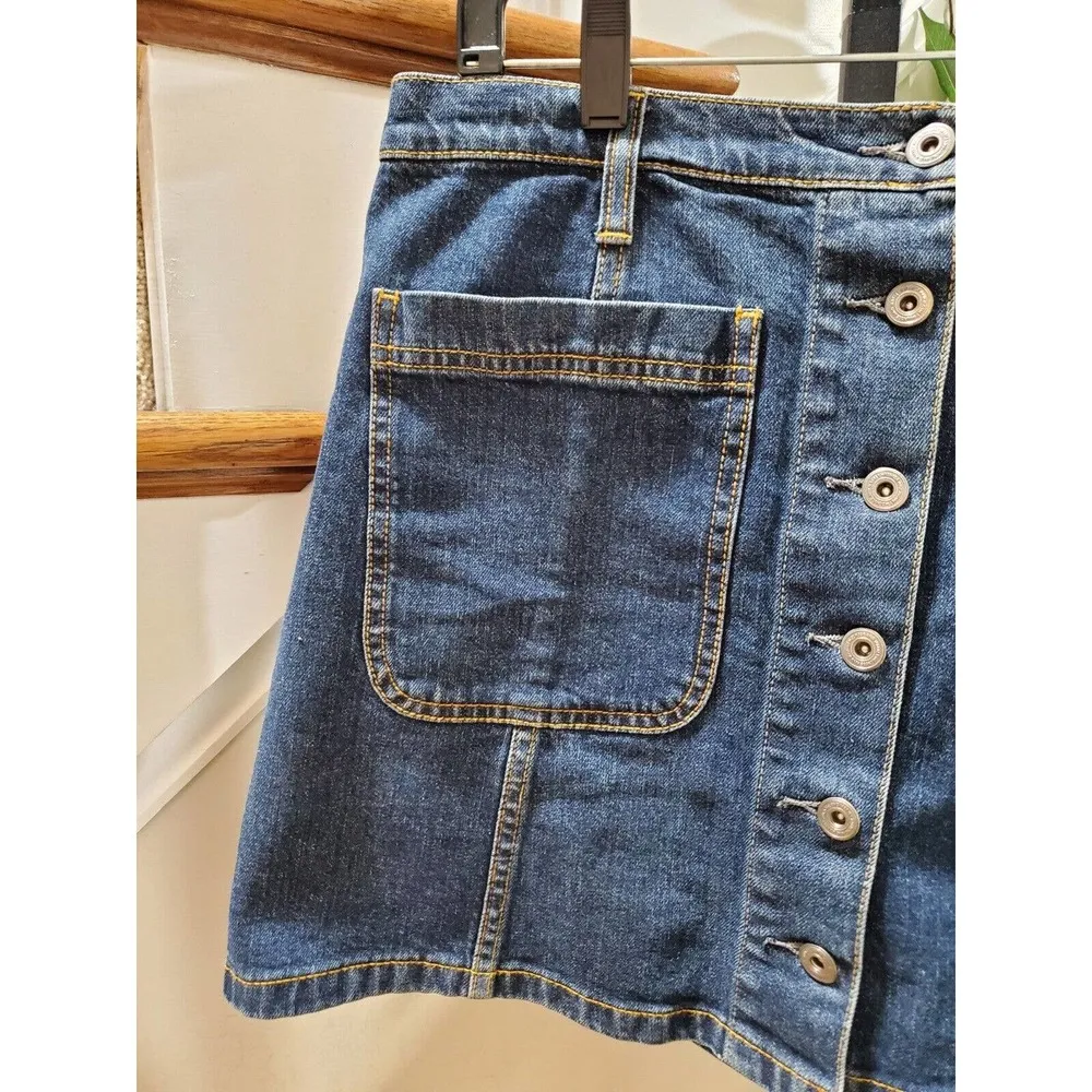 Melrose & Market Women's Blue Denim Cotton Mid Rise Skinny Pencil Mini Skirt 31 - Image 2